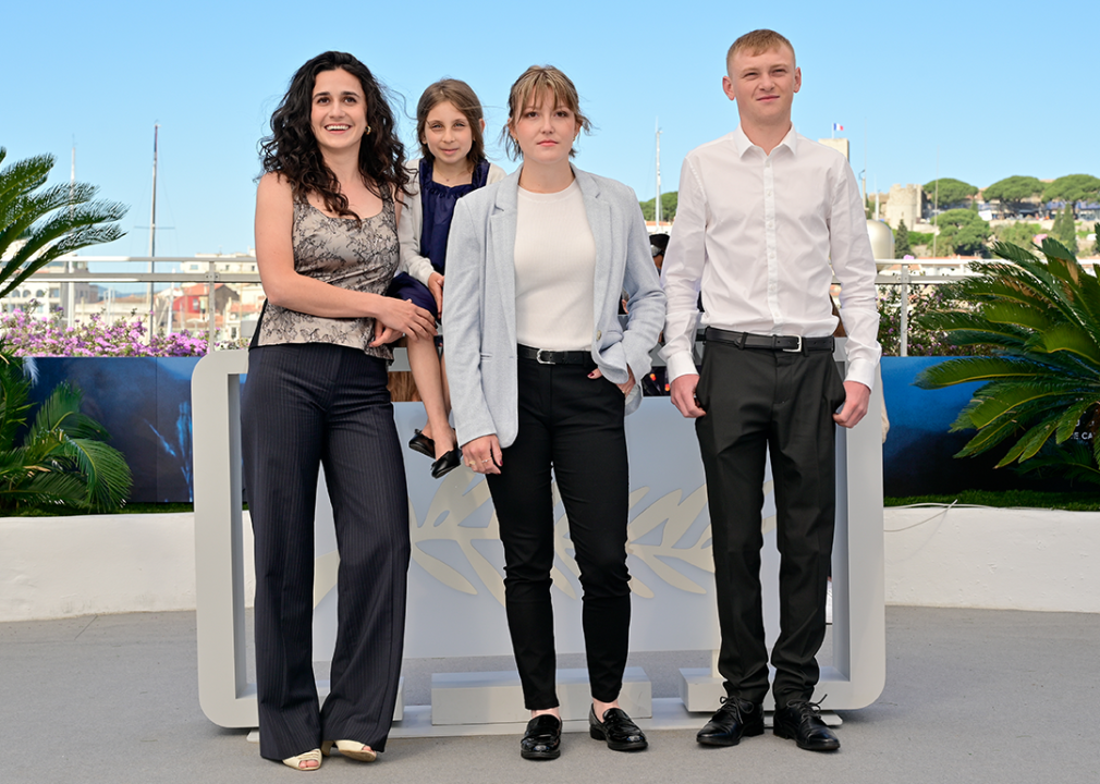Louise Courvoisier, Luna Garret, Maïwene Barthelemy and Clément Faveau attend the 