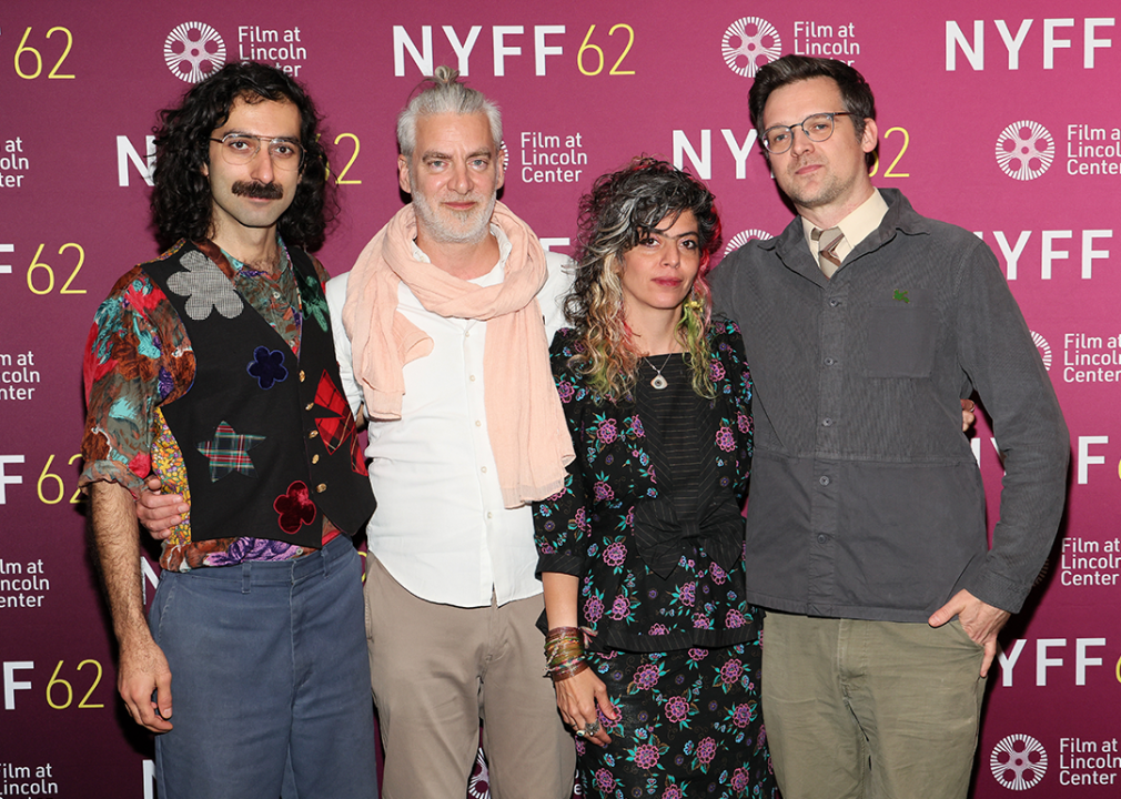 Pirouz Nemati, Sylvain Corbeil, Ila Firouzabadi, and Matthew Rankin at New York Film Festival.